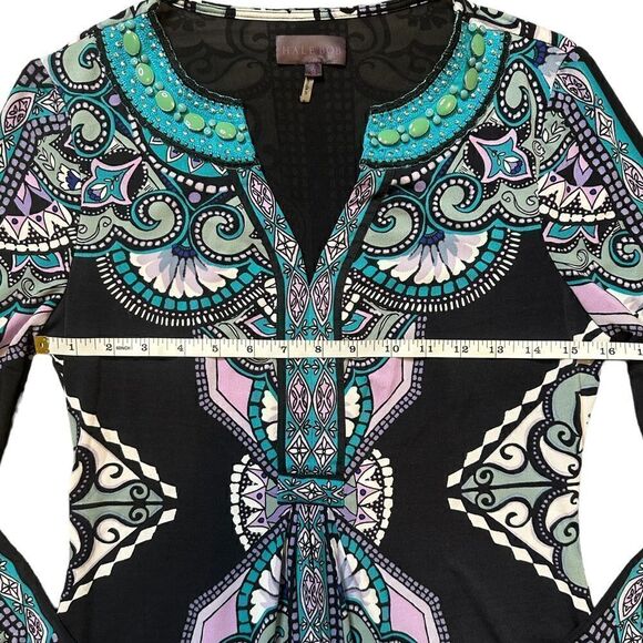 Hale Bob Embellished Bohemian Mosaic Print Dress Size Small - Picture 12 of 17